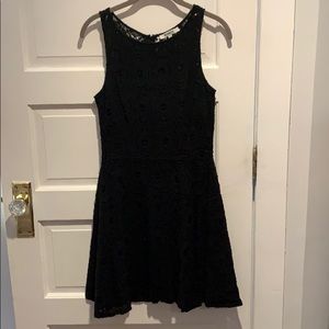 Black crochet dress